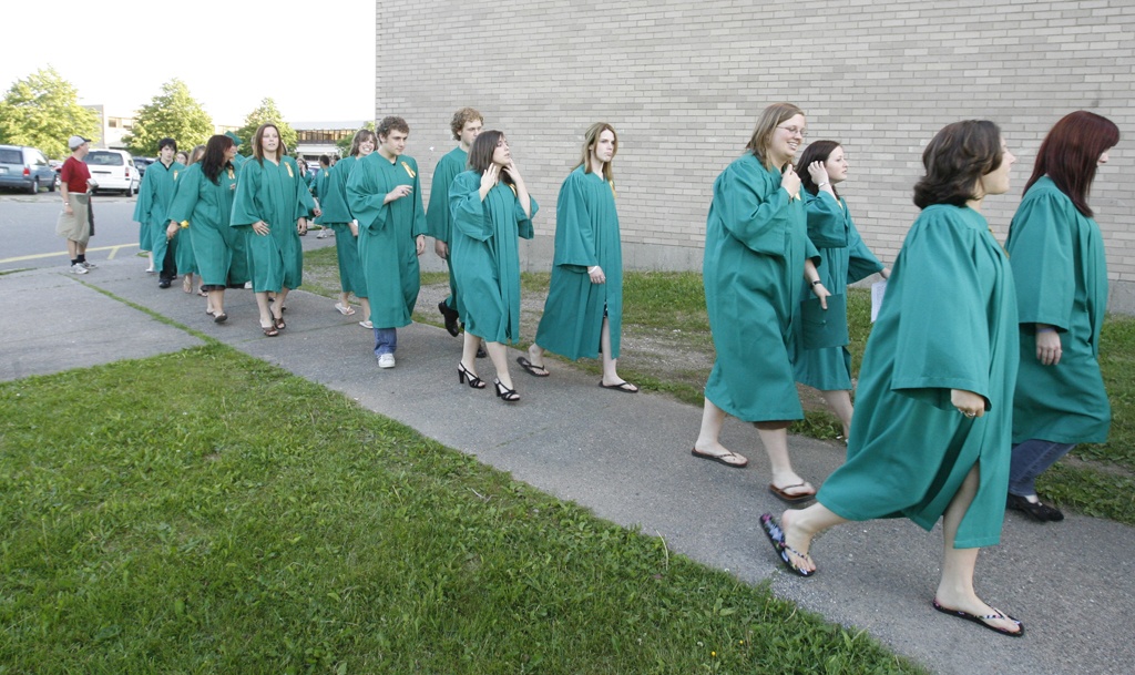 Noel Chenier/Telegraph-Journal Simonds High School graduates walk the procession to their ceremony.