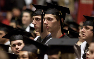 Story Behind the Photo: Twins Tower Over Their Fellow Grads